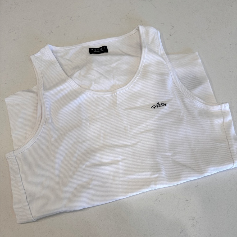 Mens Aeros Script Tank- white SIZE SMALL